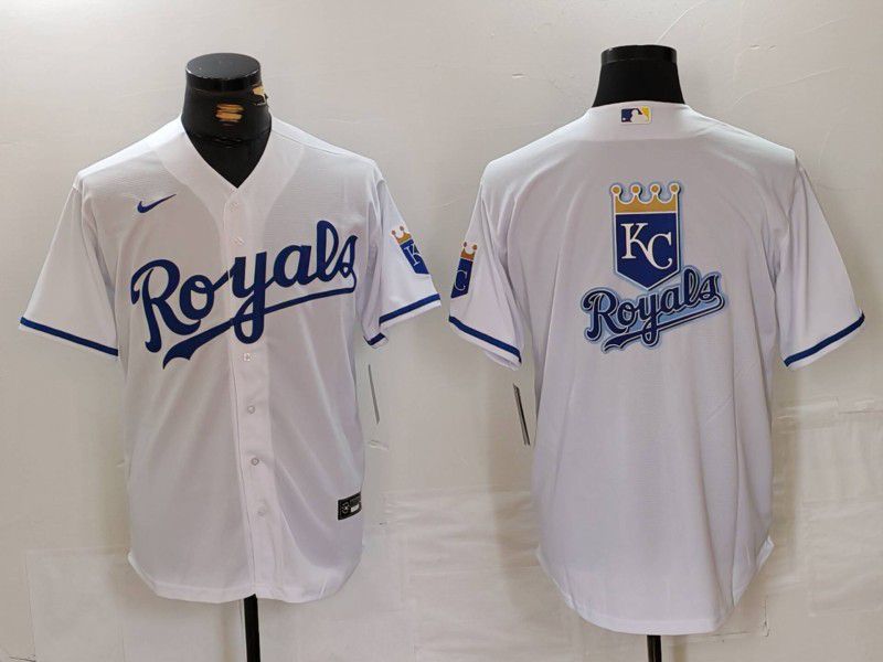 Men Kansas City Royals Blank White Game 2024 Nike MLB Jersey style 4->kansas city royals->MLB Jersey
